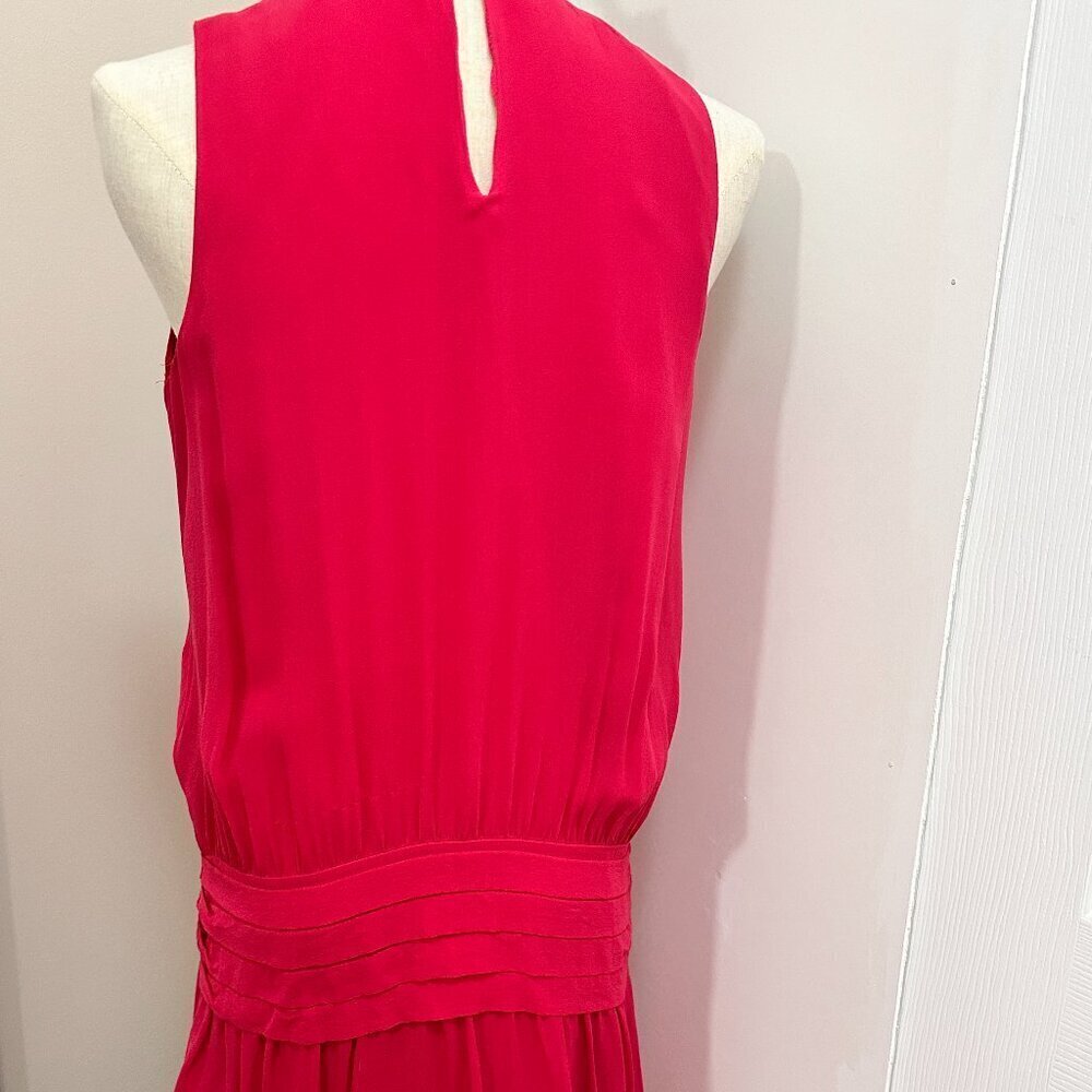 3/$30 Zara Woman silk dress in vibrant red, size M - Picture 4 of 7